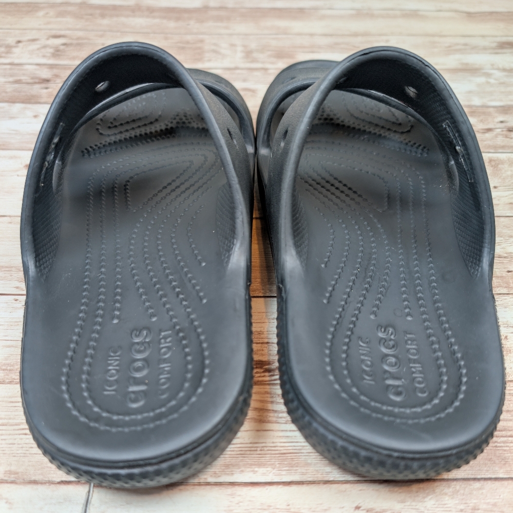 CROCS Iconic Comfort Slide On Slip On Sandal Shoes Black Men's Size 7 - Picture 7 of 13